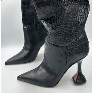 Amina Muaddi Olivia Boot T.95 Clessidra Womens EU37.5 US7 0014009 NIB